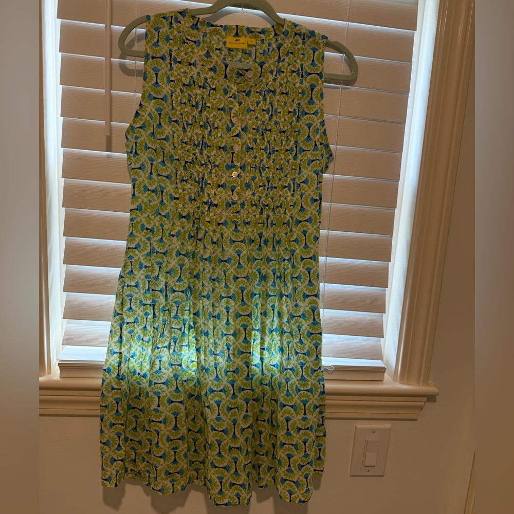 Roberta Roller Rabbit Blue & Green Patterned Dress - perfect condition! 🥑🦎🍋‍🟩♻️🪲
